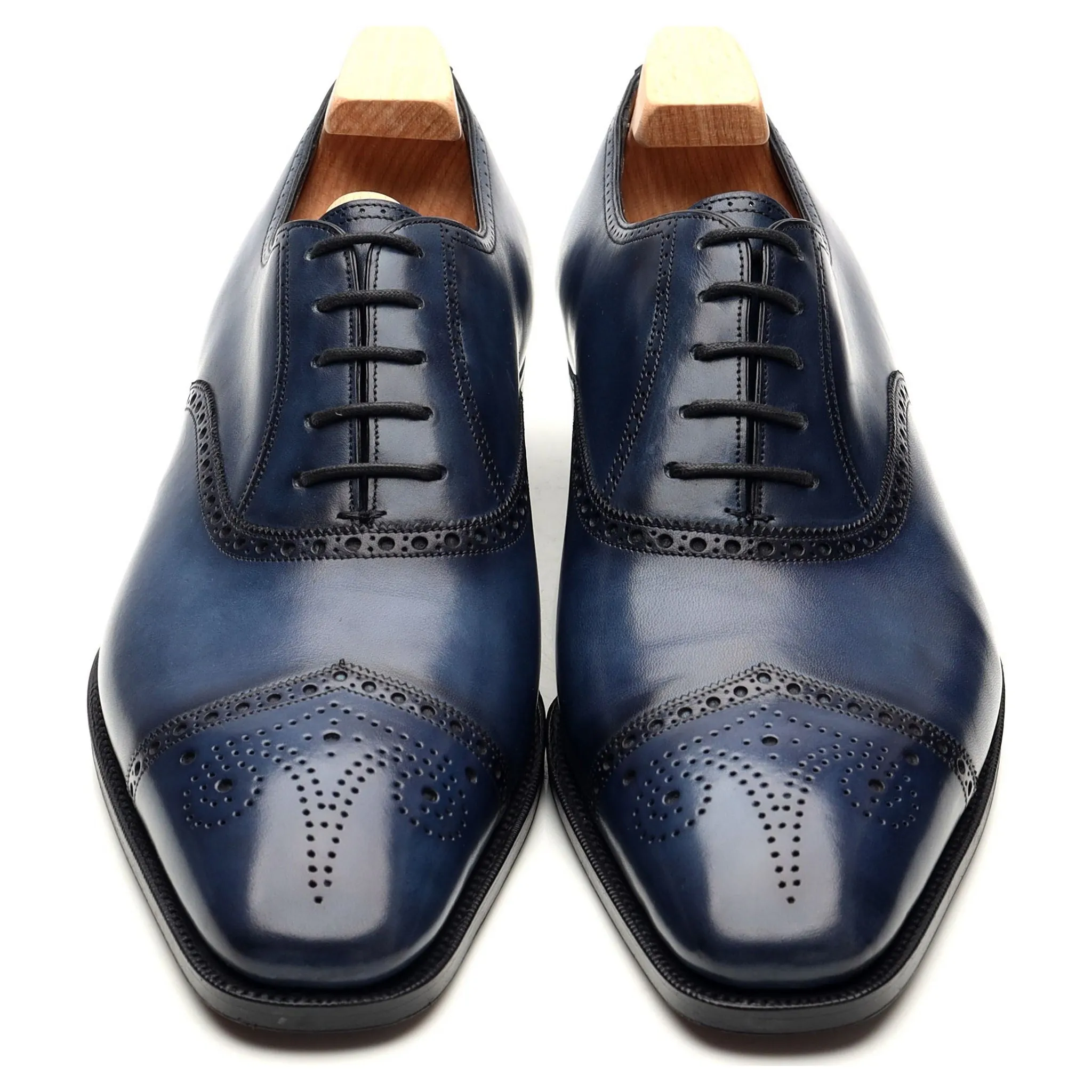 'Highland' Blue Leather Oxford Brogues UK 8.5 E