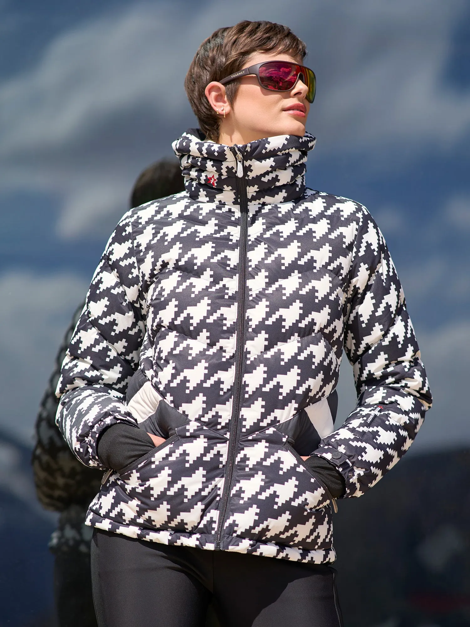 Houndstooth Duvet Down Ski Jacket