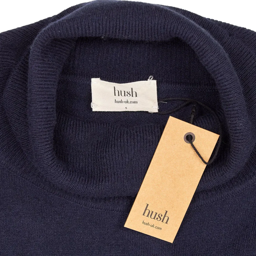 Hush Navy Roll Neck Cashmere Jumper