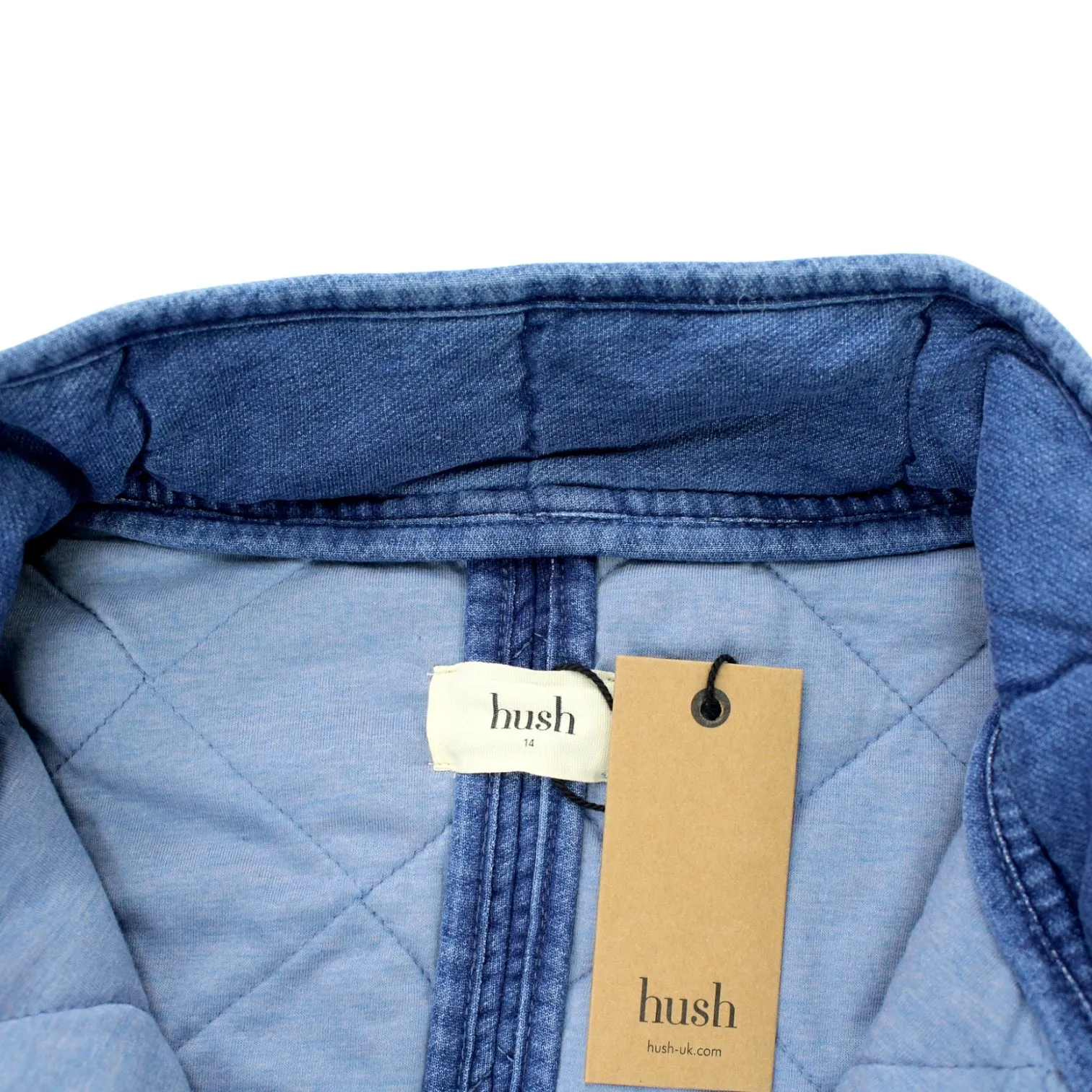 Hush Washed Blue Denim Quilted Jacket