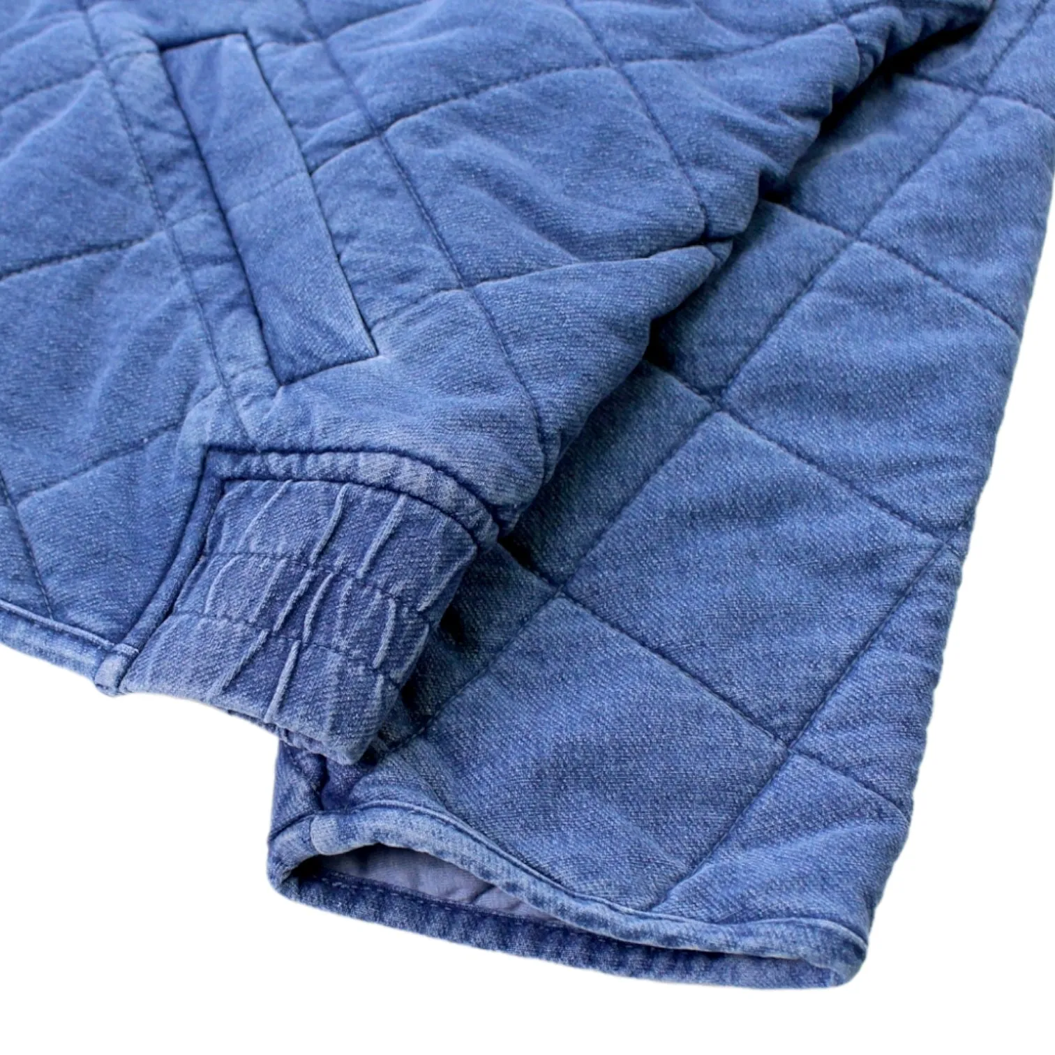 Hush Washed Blue Denim Quilted Jacket