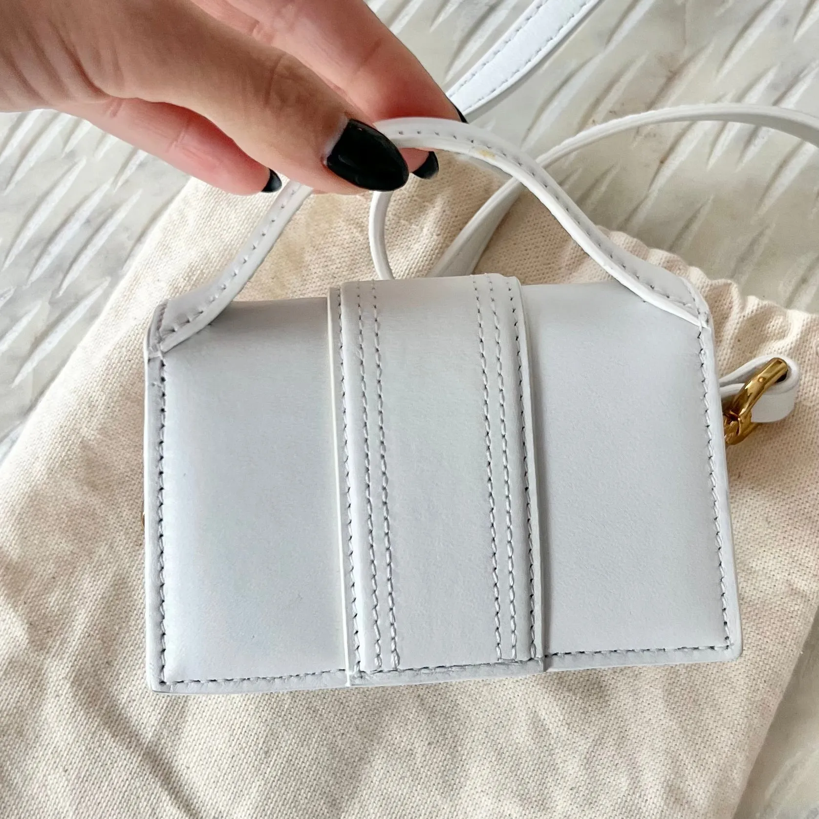 JACQUEMUS-White 'Le Petit Bambino' Coin Pouch