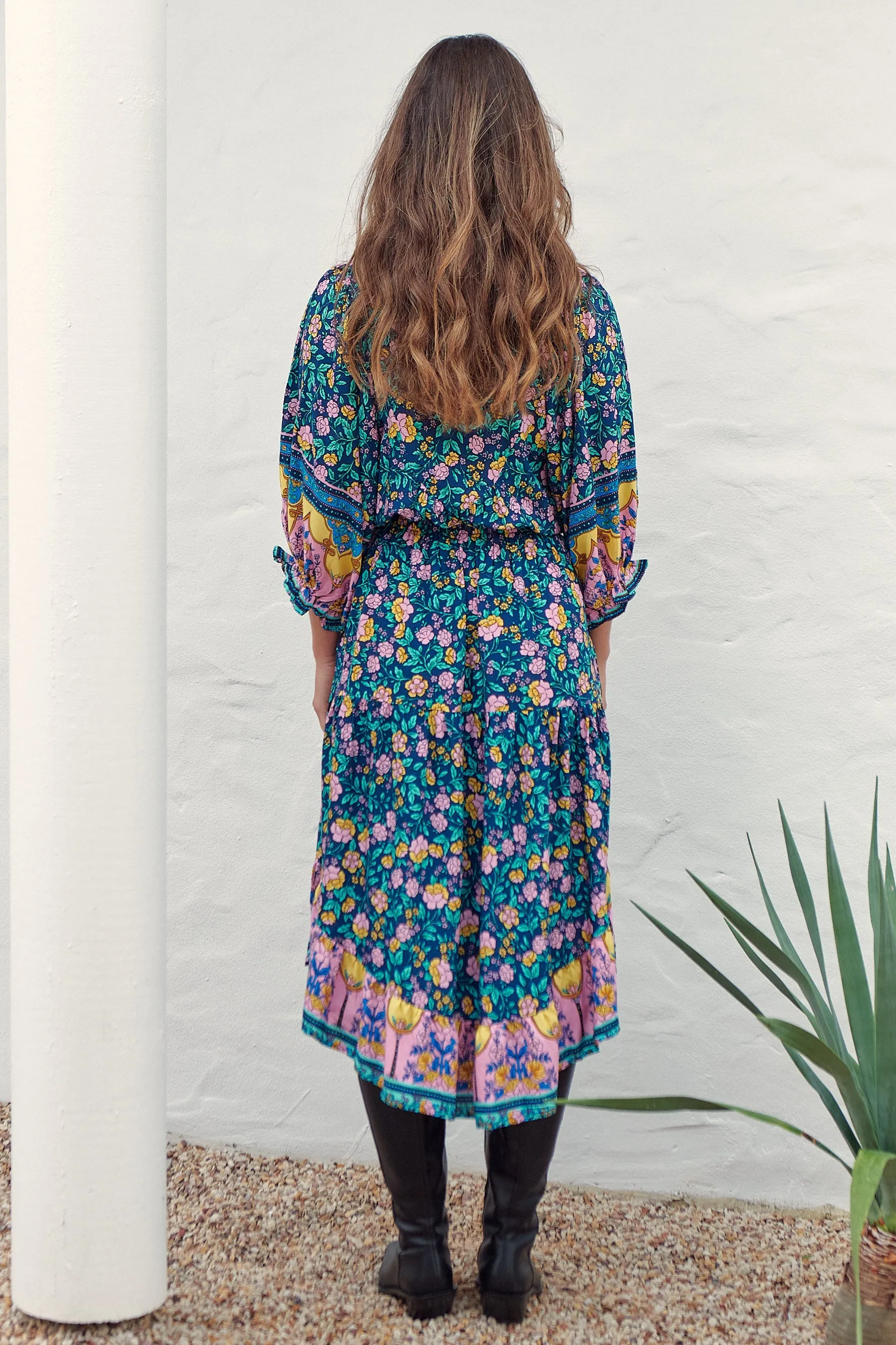 Jasmine Midi Dress Posy Print