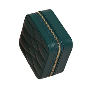 Jessie Mini Dimond Quilted Compact Travel Jewellery Case