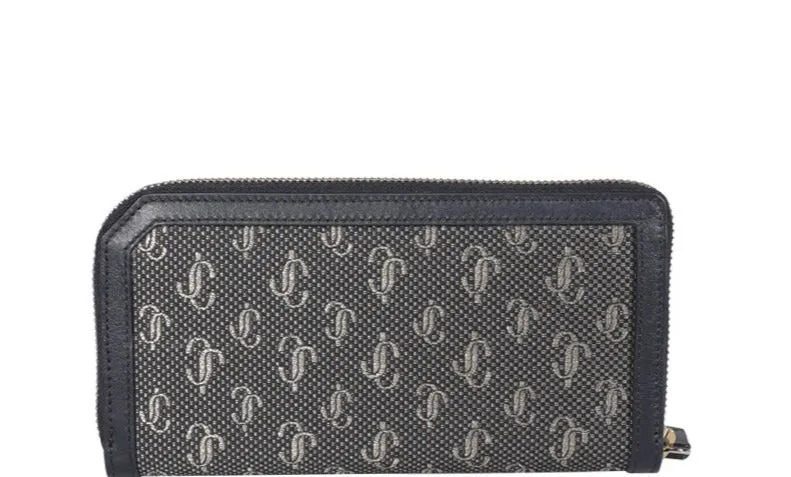 Jimmy Choo Allover Logo Zipped Wallet