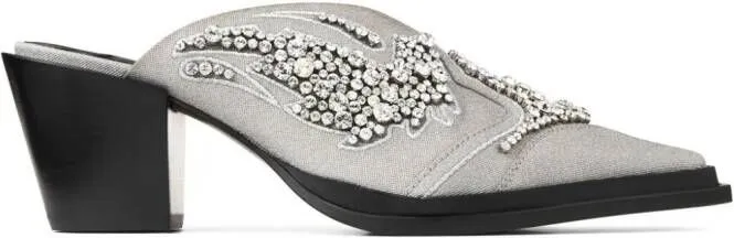 Jimmy Choo Cece 60mm glitter mules Grey