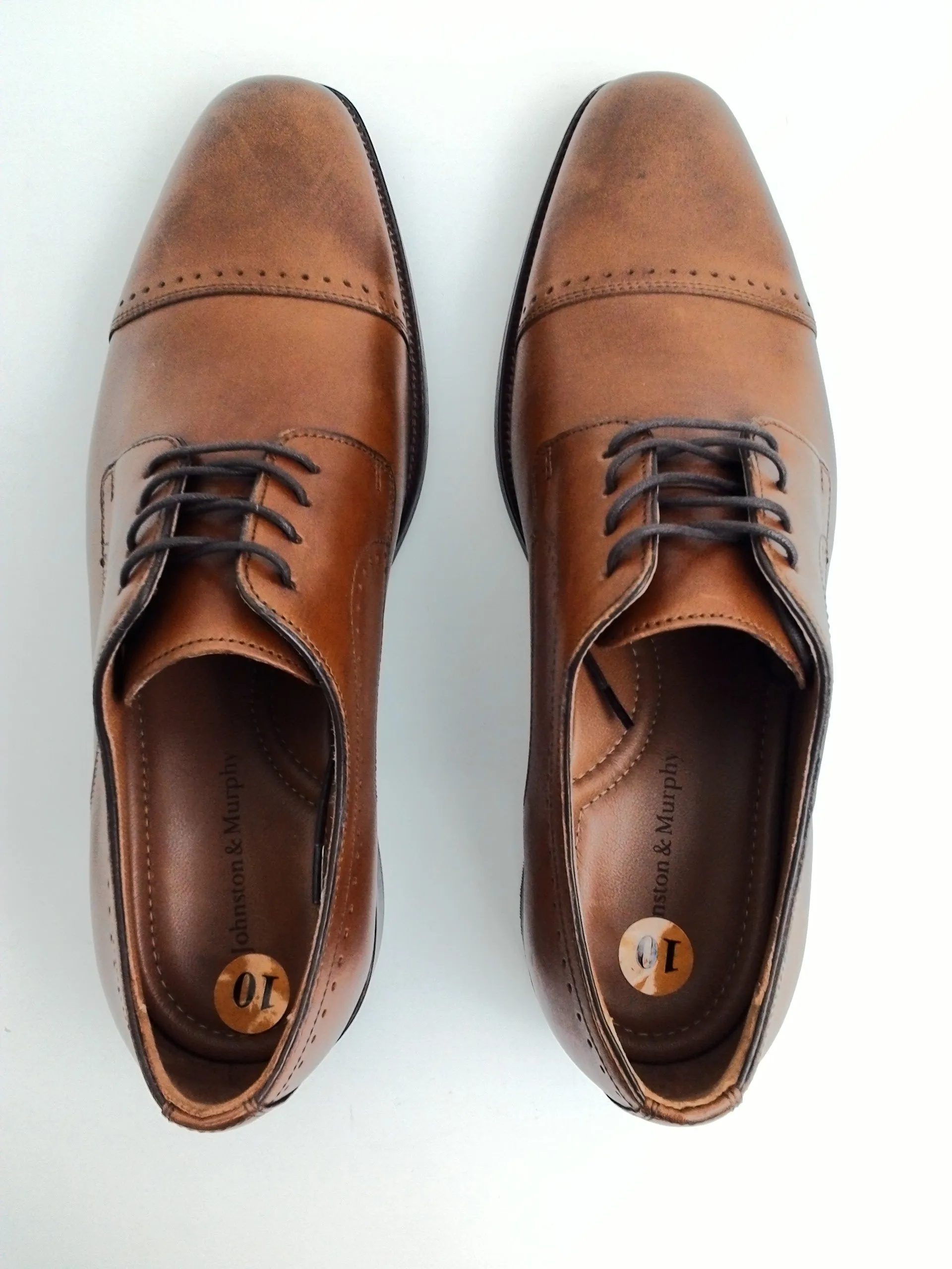 Johnston & Murphy Men's Brown Leather Oxfords Size 10 M