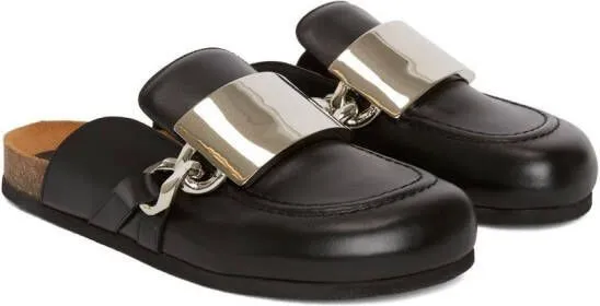 JW Anderson Gourmet Chain almond-toe mules Black