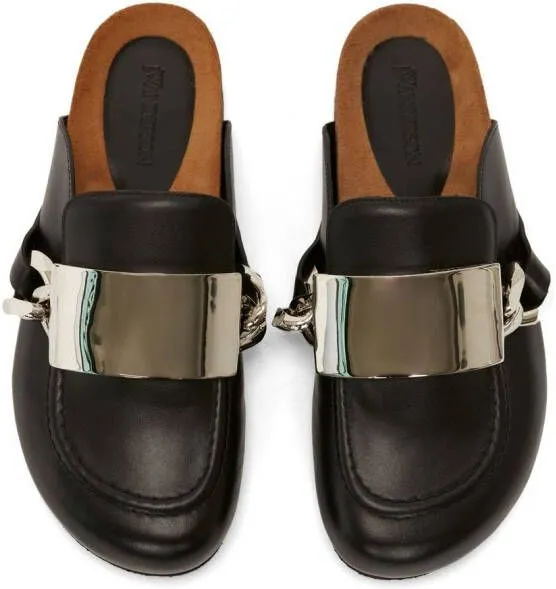 JW Anderson Gourmet Chain almond-toe mules Black