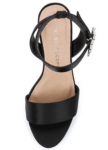 Kaleidoscope Black Ornate Buckle Heeled Sandals | Grattan