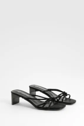 Knot Detail Flat Heeled Mules