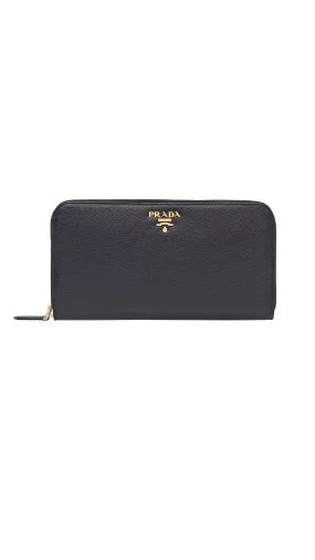 Large Saffiano Leather Wallet - Black