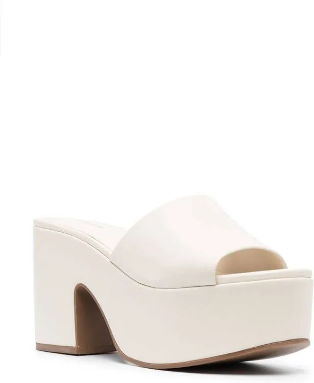 Larroude Miso open-toe flatform mules Neutrals