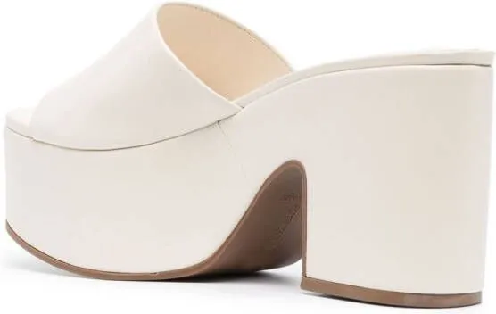 Larroude Miso open-toe flatform mules Neutrals