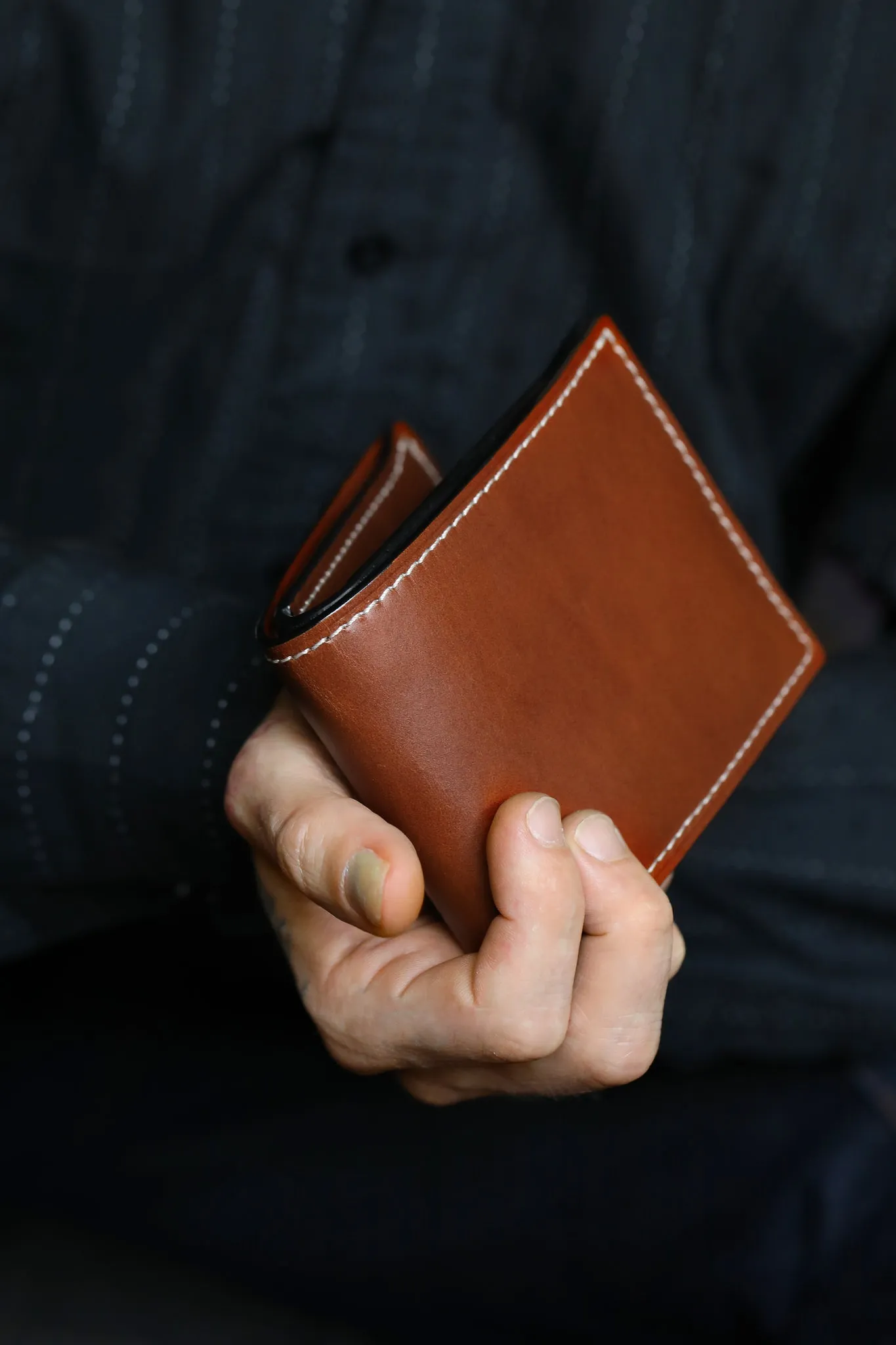 Leather Billfold Wallet - Tan