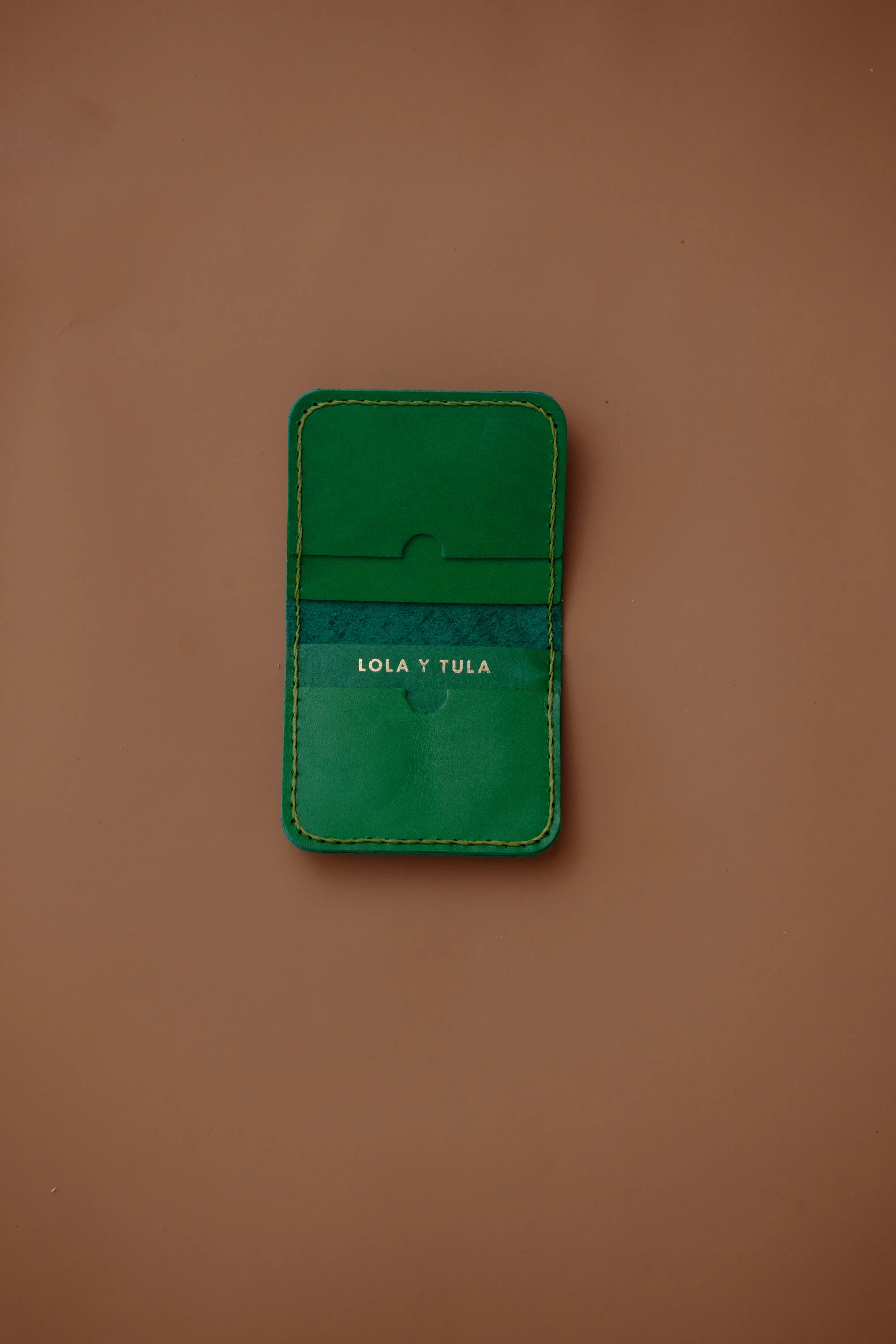 LEATHER CARDHOLDER WALLET // EMERALD