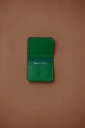 LEATHER CARDHOLDER WALLET // EMERALD