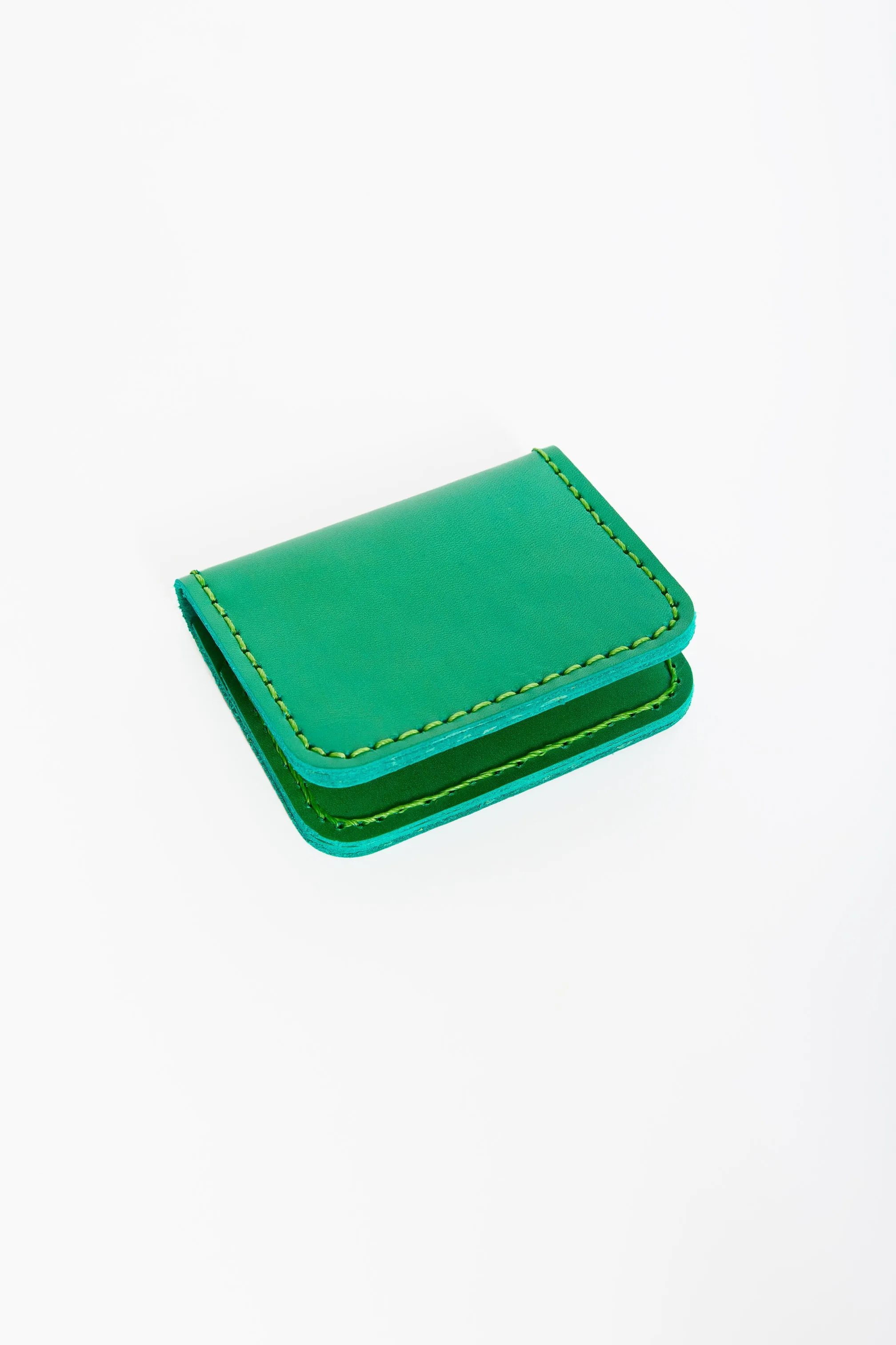 LEATHER CARDHOLDER WALLET // EMERALD