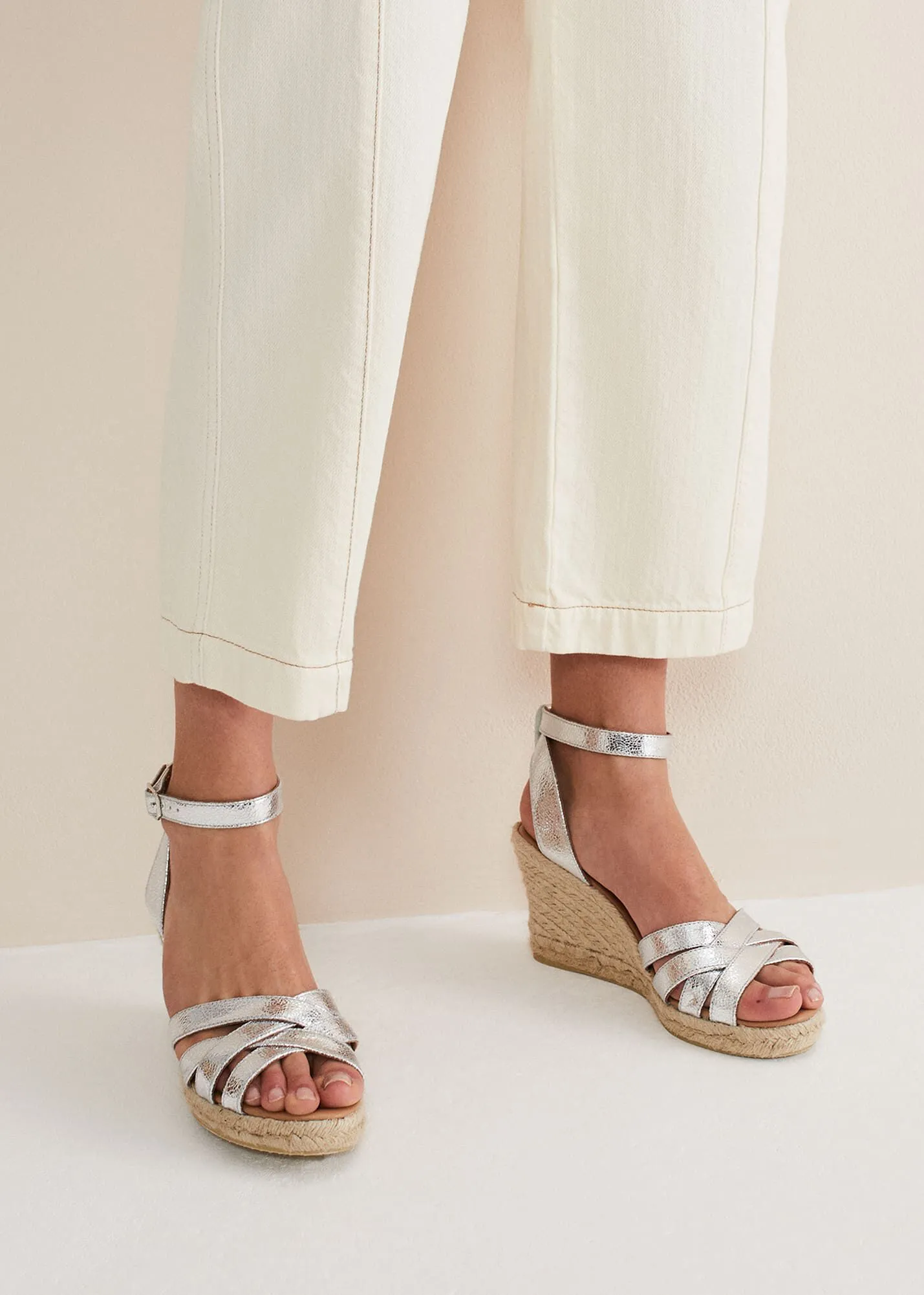 Leather Strappy Espadrilles