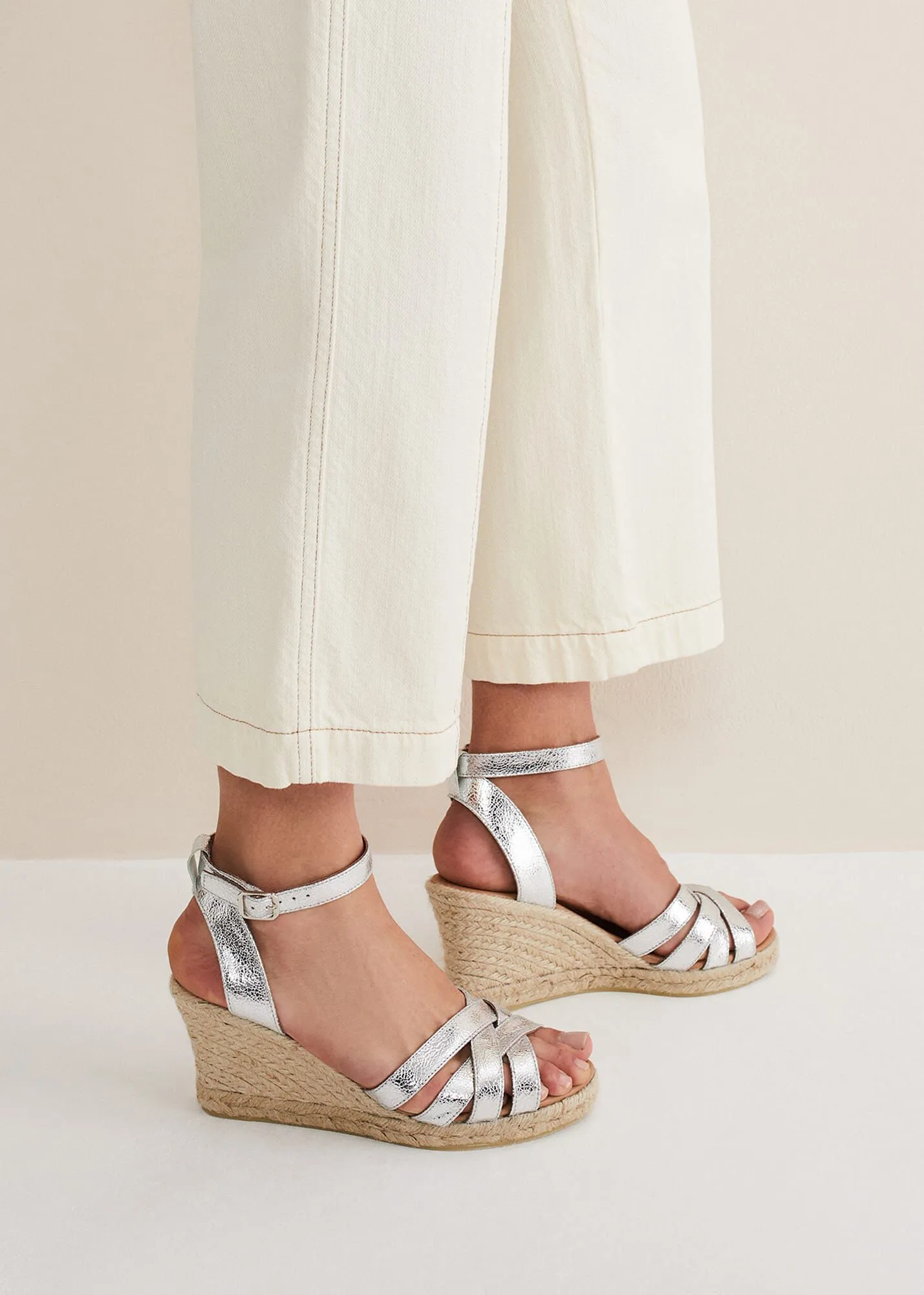 Leather Strappy Espadrilles