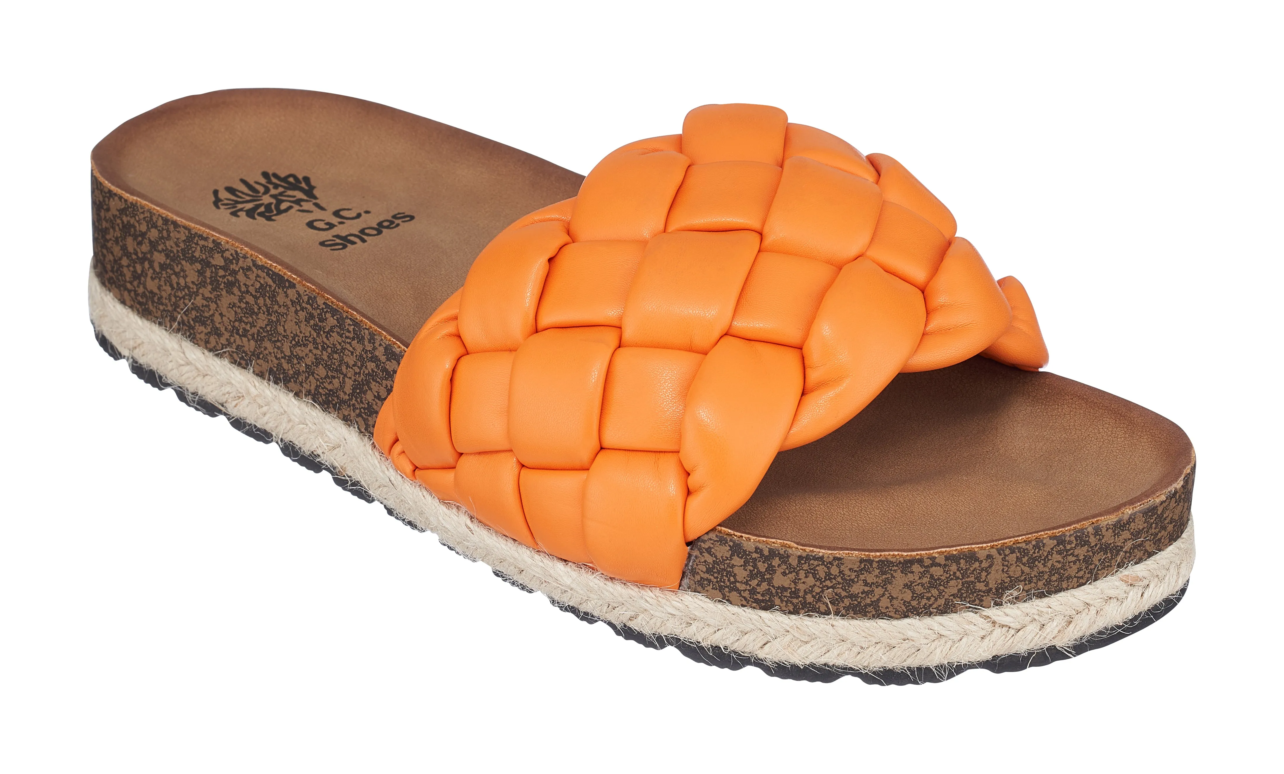 Lesley Orange Footbed Sandals