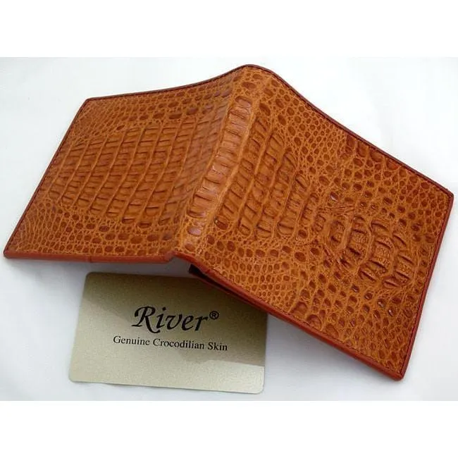 Light Brown Genuine Hornback Crocodile Wallet