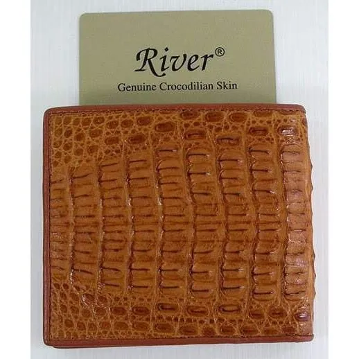 Light Brown Genuine Hornback Crocodile Wallet