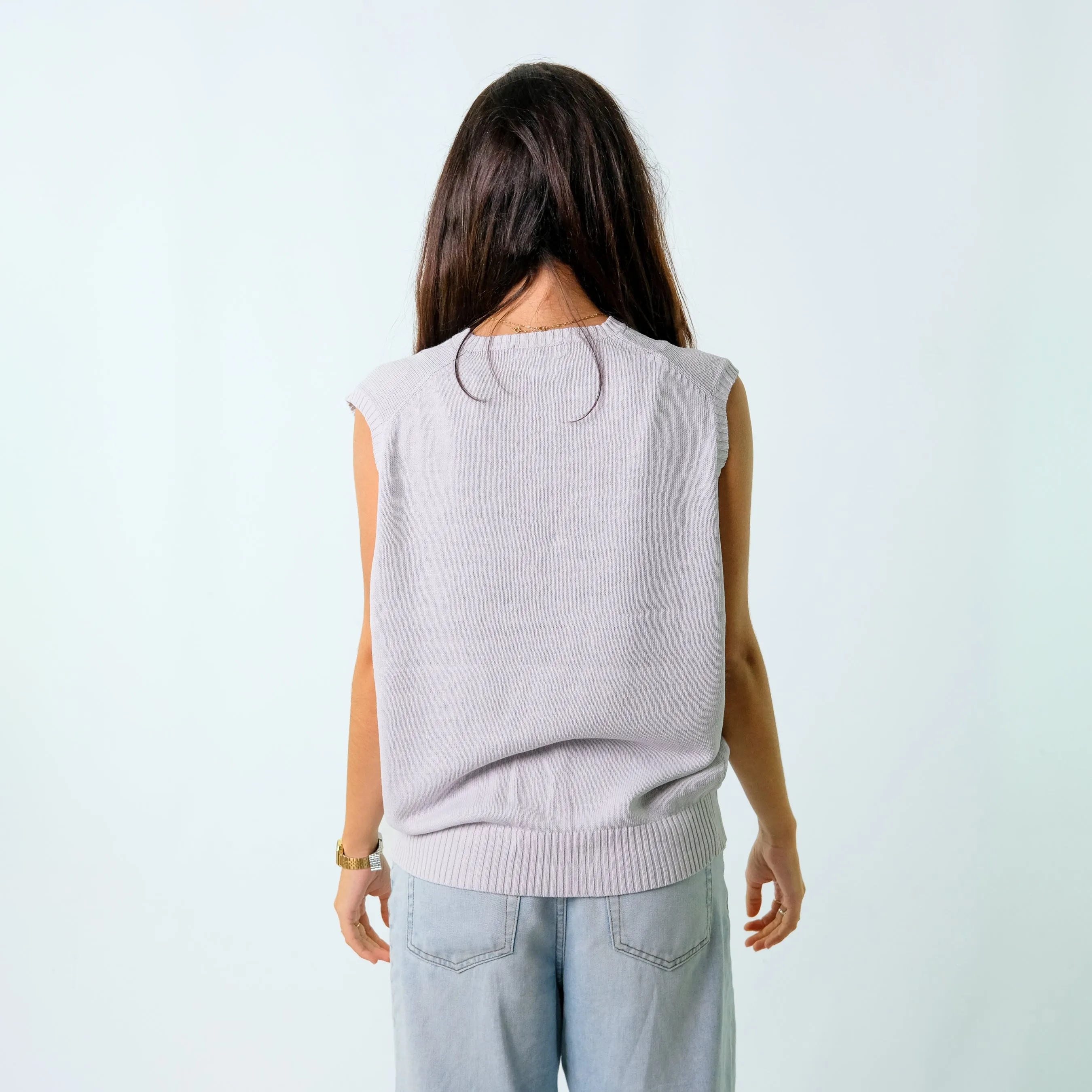 Light Grey y2ks Polo Ralph Lauren Knit Vest (L)