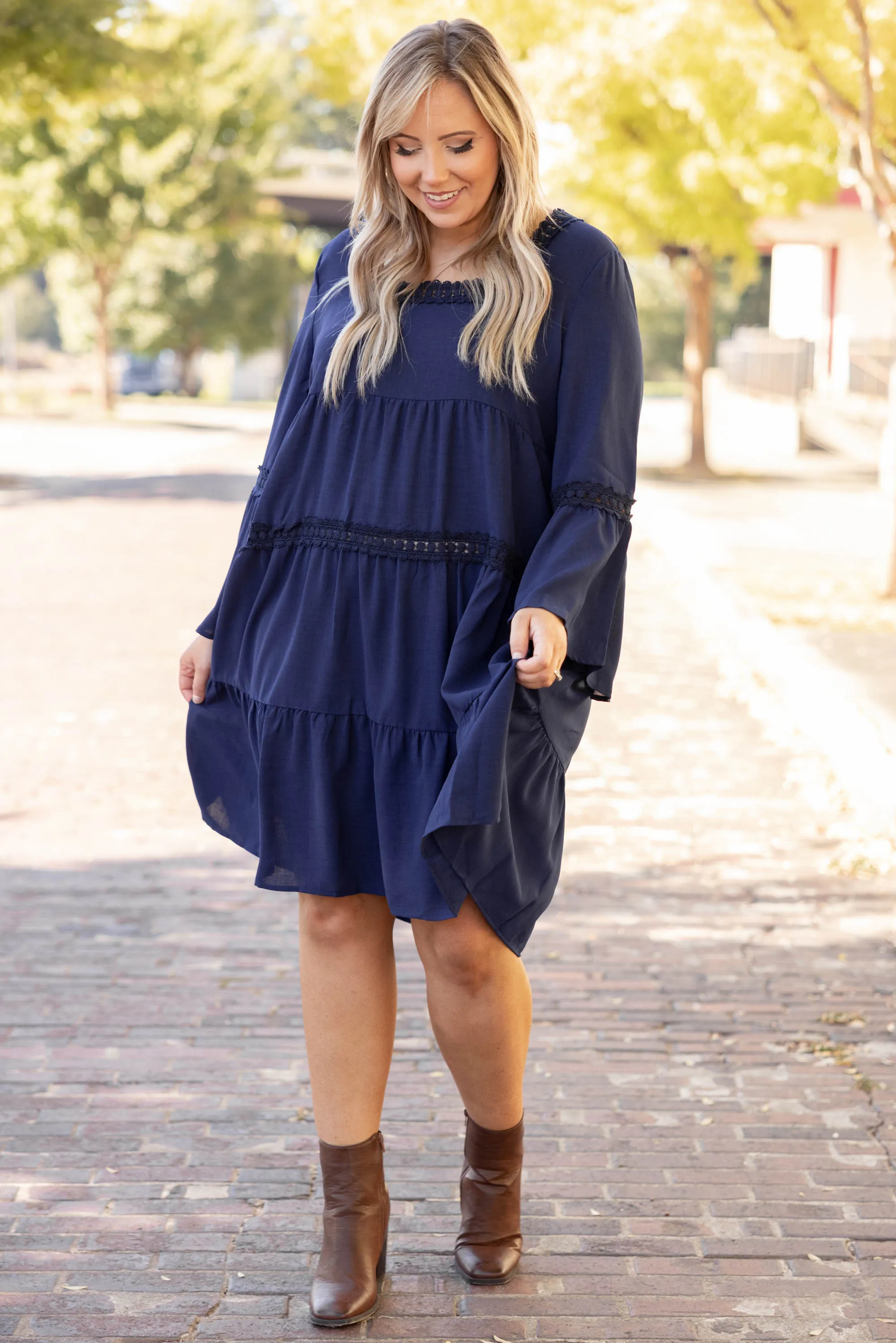 Listen To My Heart Dress, Navy