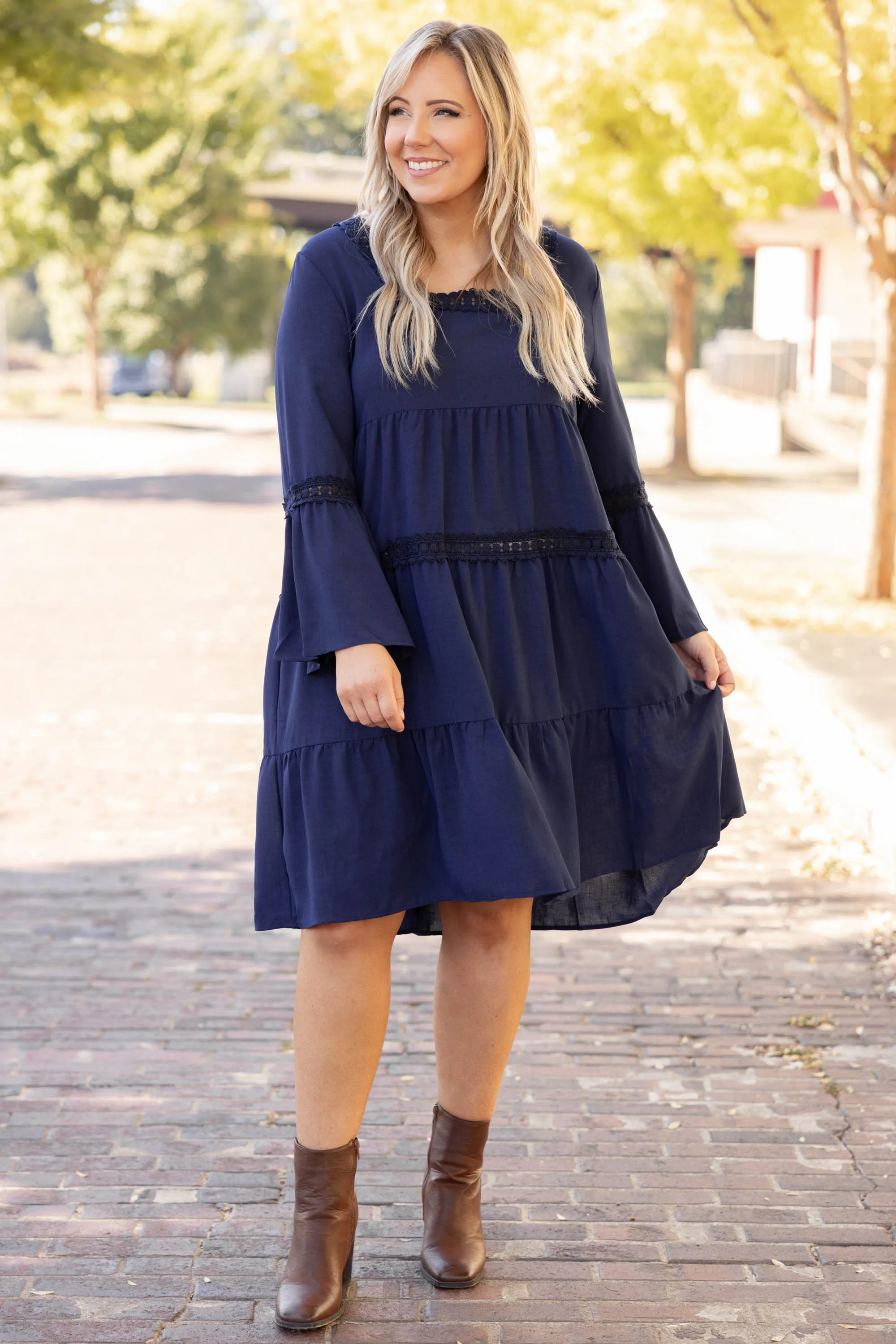 Listen To My Heart Dress, Navy