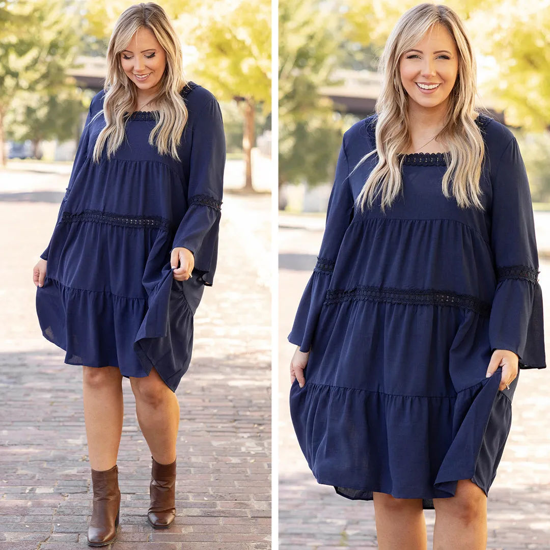 Listen To My Heart Dress, Navy