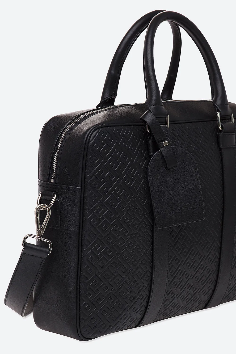 Lobos Briefcase Embossed in Black