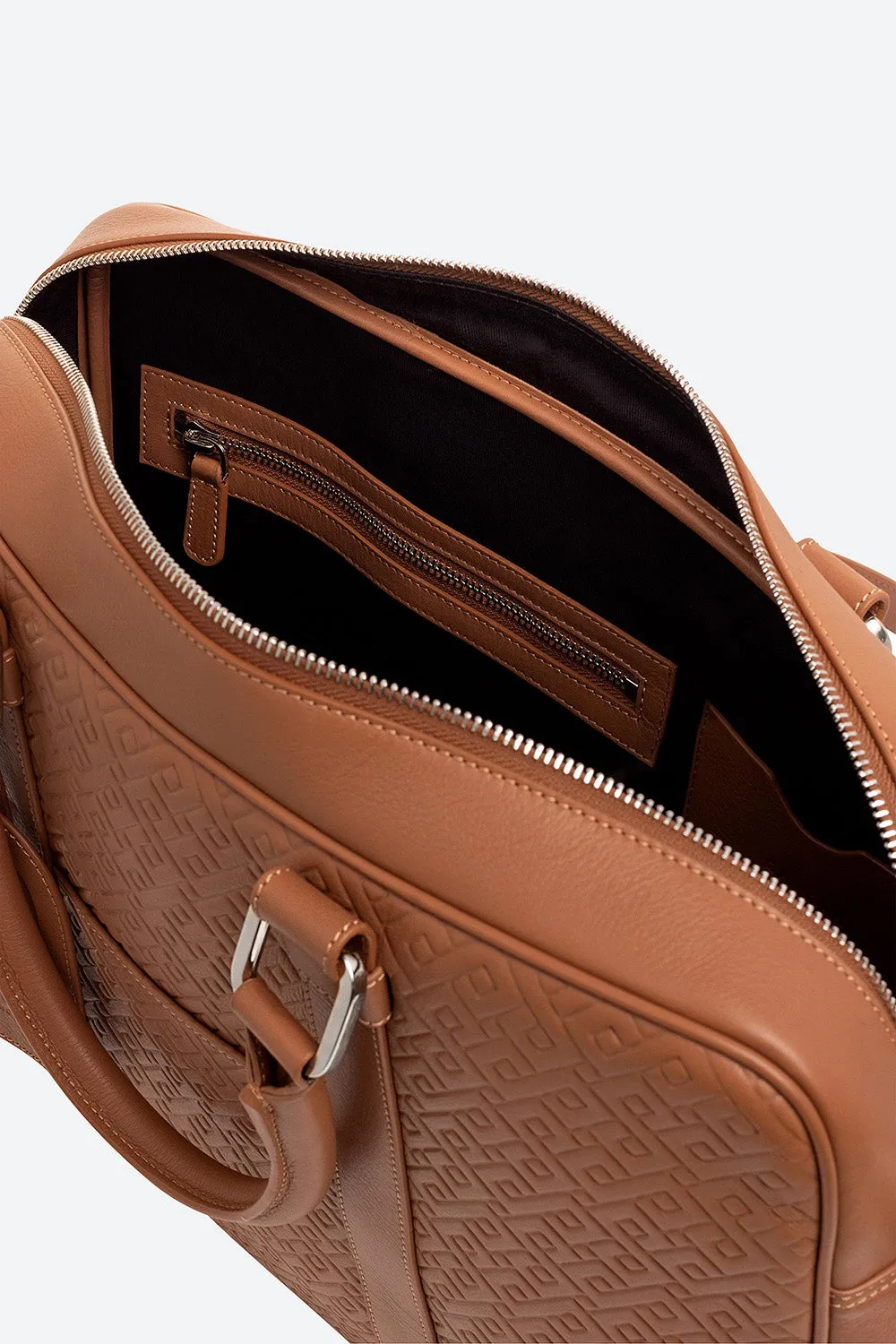 Lobos Briefcase Embossed in Cognac