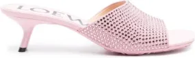 LOEWE Petal 50mm rhinestone-embellished mules Pink