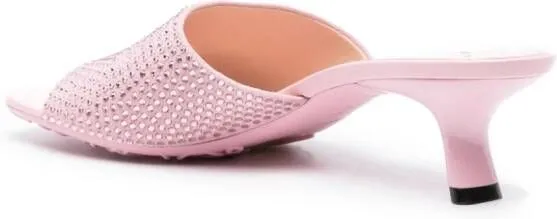 LOEWE Petal 50mm rhinestone-embellished mules Pink