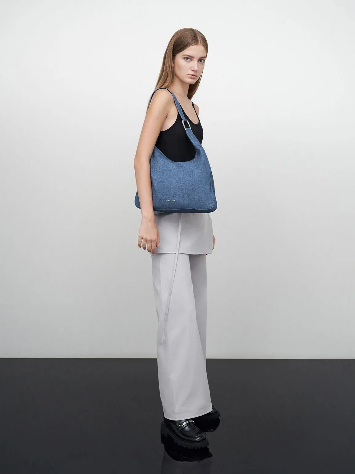 Lumen Denim Slouchy Hobo Bag - Denim Blue