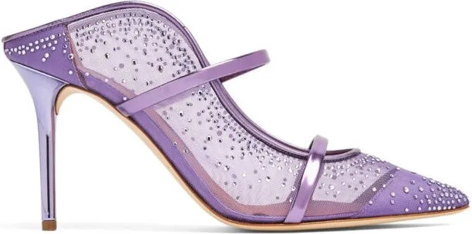 Malone Souliers Maureen crystal-embellished mules Purple