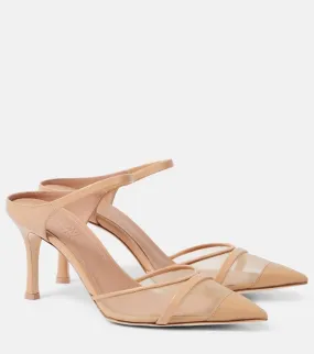 Malone Souliers Uma 80 leather-trimmed mesh mules