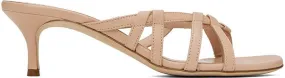 Manolo Blahnik Beige Solimaso Mules