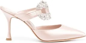 Manolo Blahnik Maidugura 90mm crystal-embellished mules Neutrals