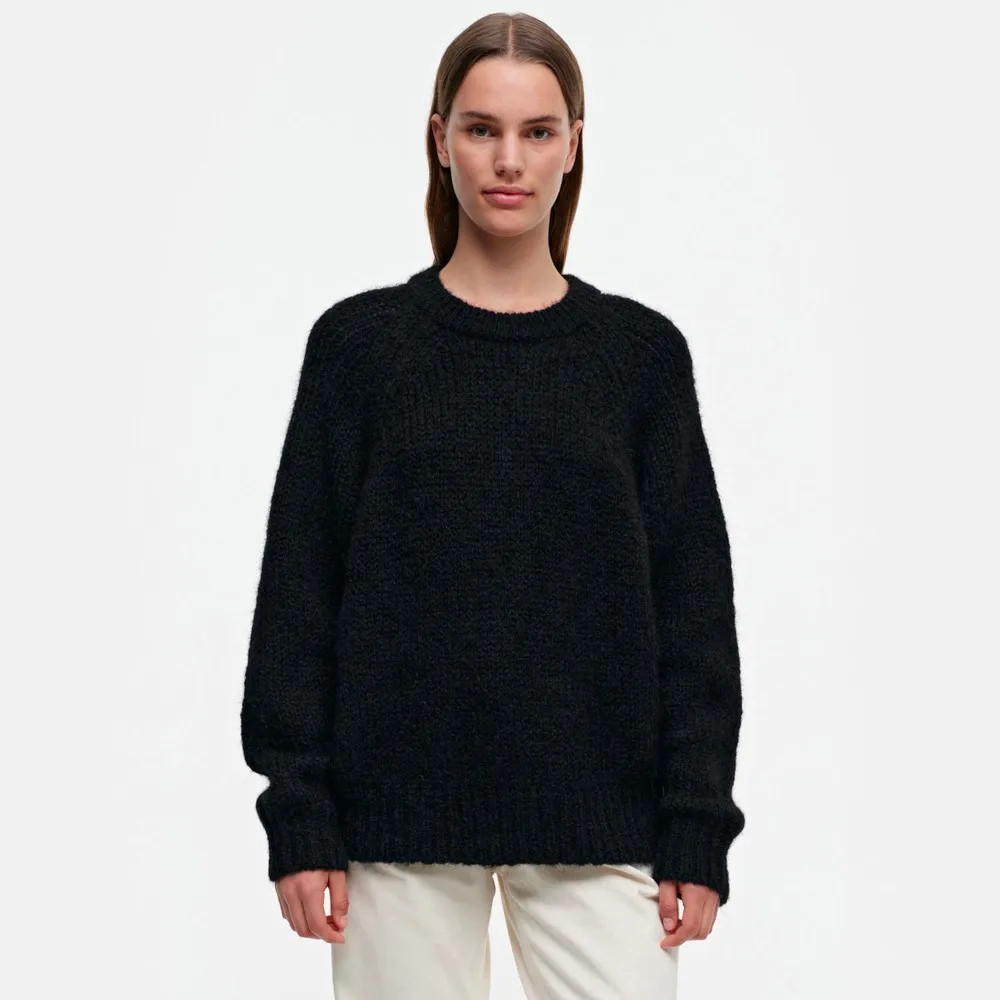 marimekko  |Crew Neck Casual Style Wool Nylon Rib Long Sleeves Plain