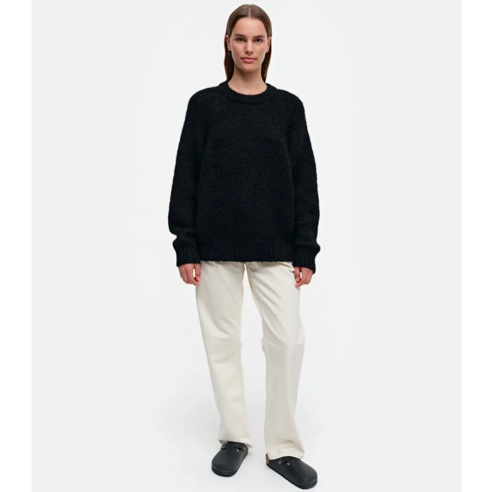 marimekko  |Crew Neck Casual Style Wool Nylon Rib Long Sleeves Plain