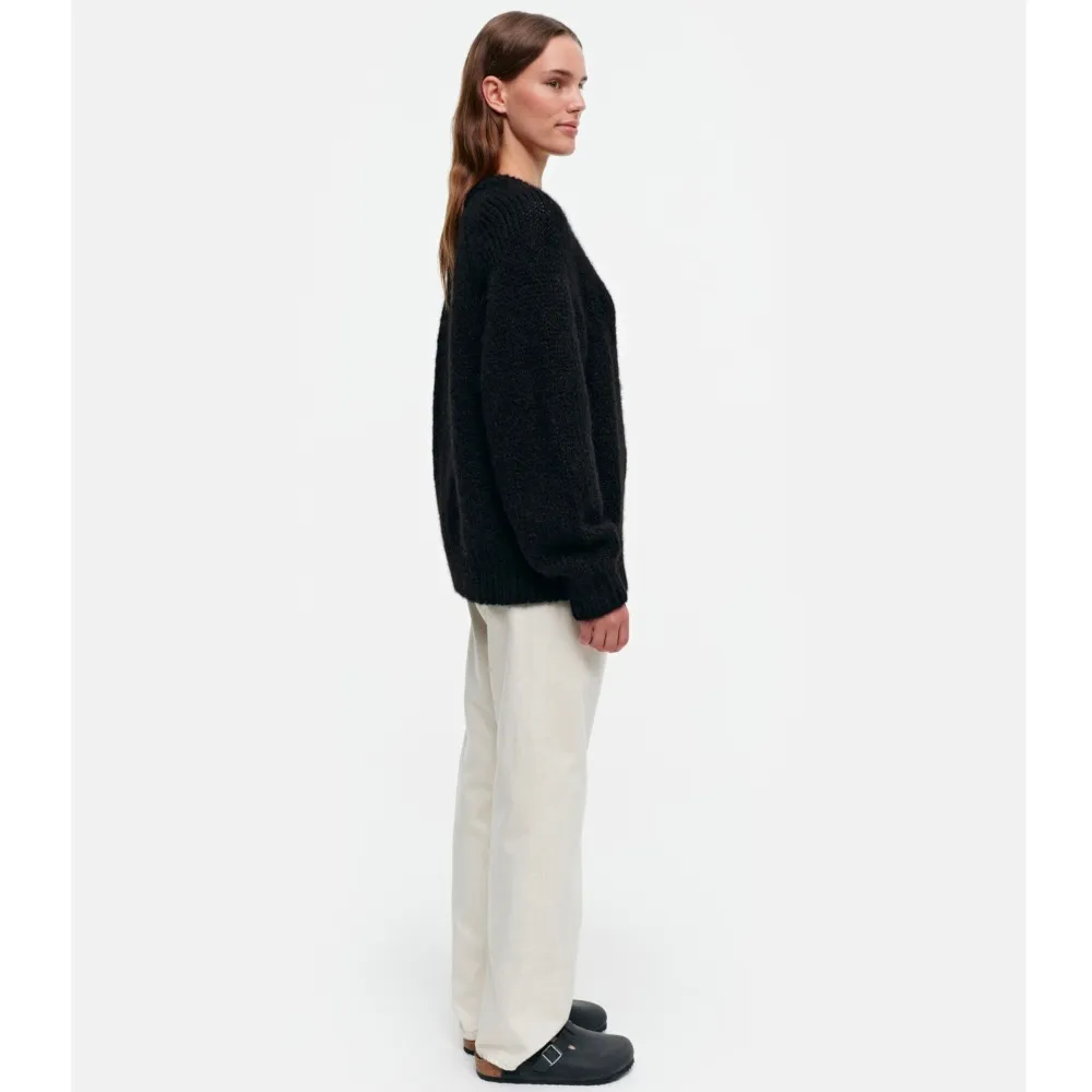 marimekko  |Crew Neck Casual Style Wool Nylon Rib Long Sleeves Plain