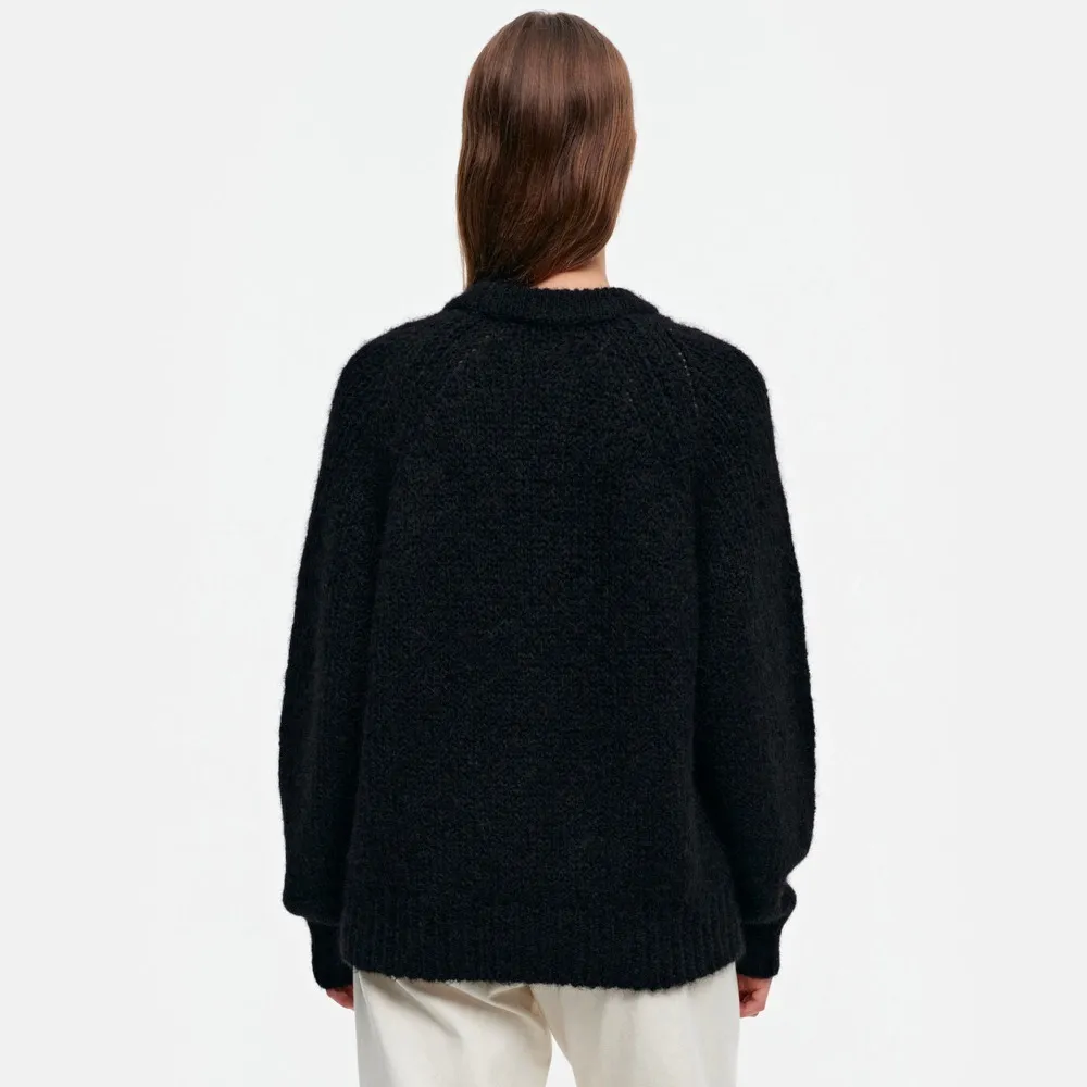 marimekko  |Crew Neck Casual Style Wool Nylon Rib Long Sleeves Plain