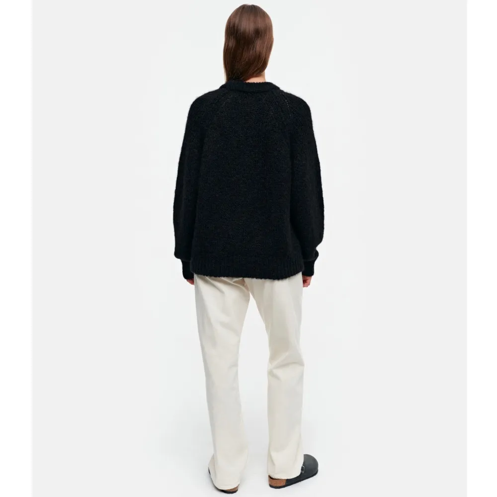 marimekko  |Crew Neck Casual Style Wool Nylon Rib Long Sleeves Plain