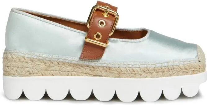 Marni buckle-fastening cotton espadrilles Blue