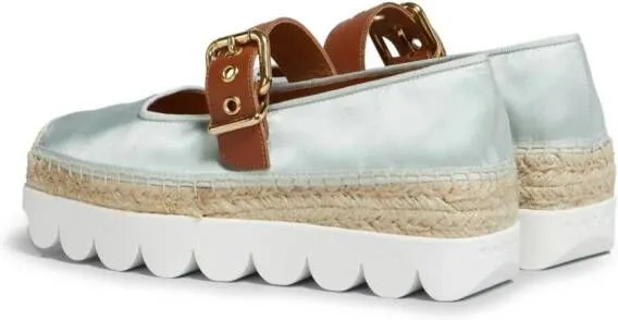 Marni buckle-fastening cotton espadrilles Blue