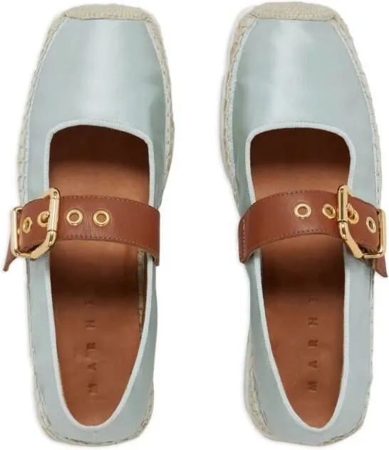 Marni buckle-fastening cotton espadrilles Blue