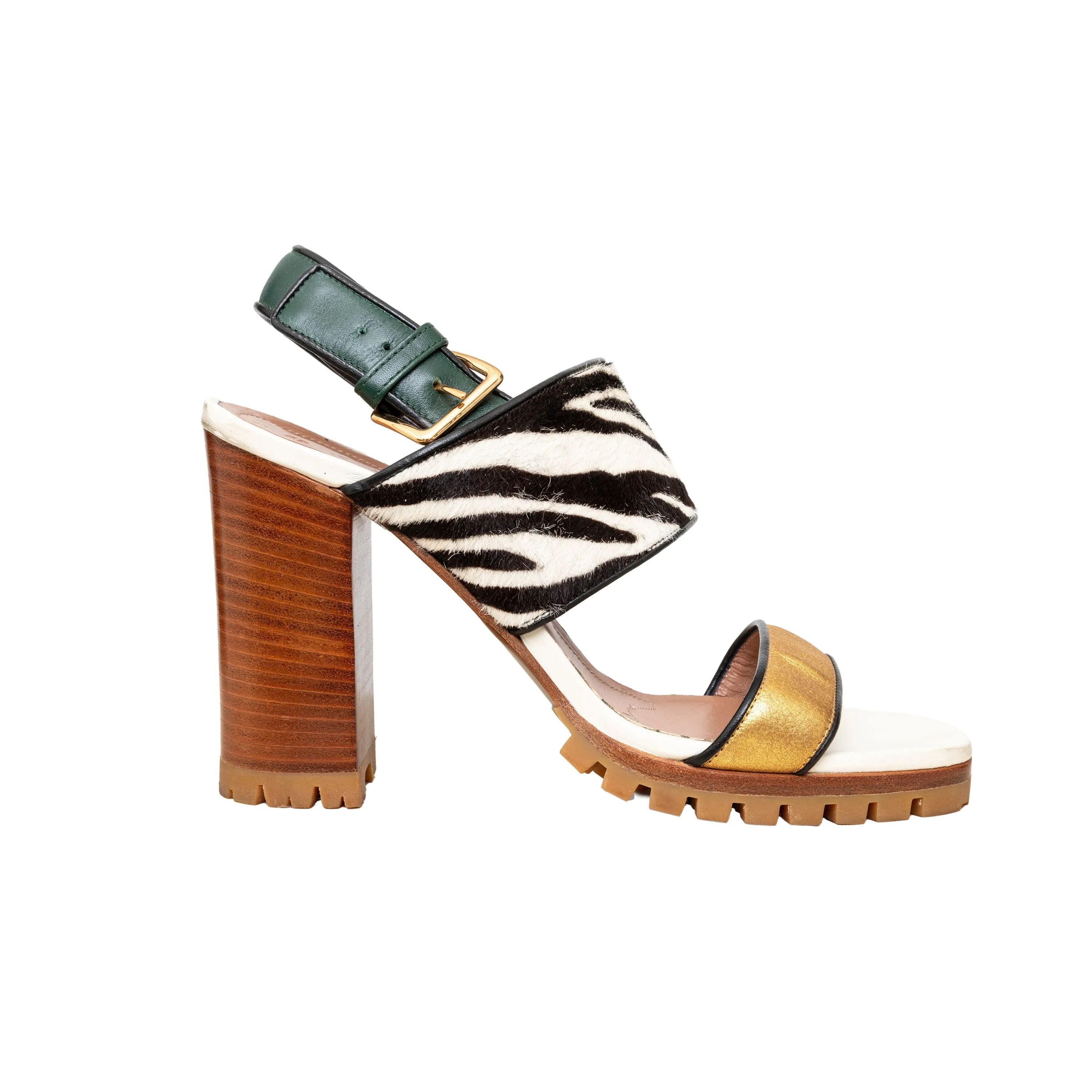 Marni Dyed Calfskin Block Heel Sandals - '20s