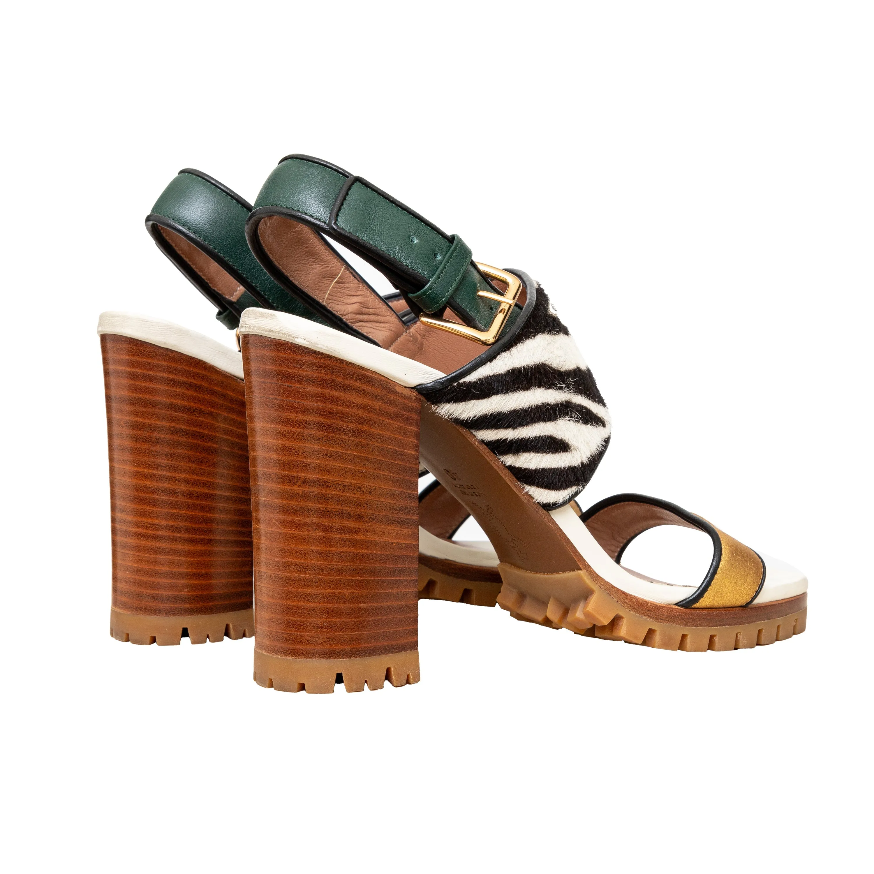 Marni Dyed Calfskin Block Heel Sandals - '20s